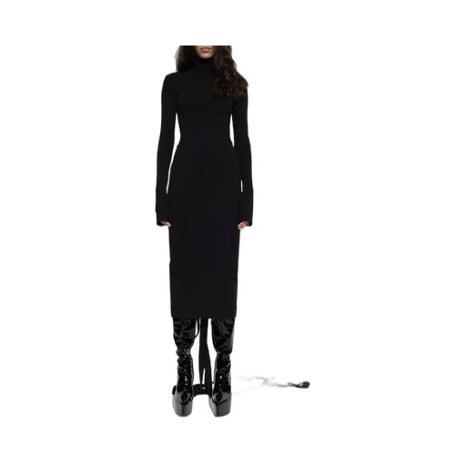 Stand Up Collar Midi Dress