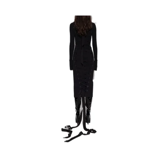 Stand Up Collar Midi Dress