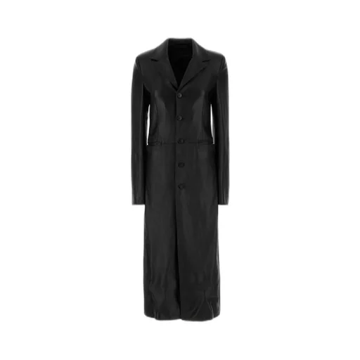 Mid-Length Leather Coat