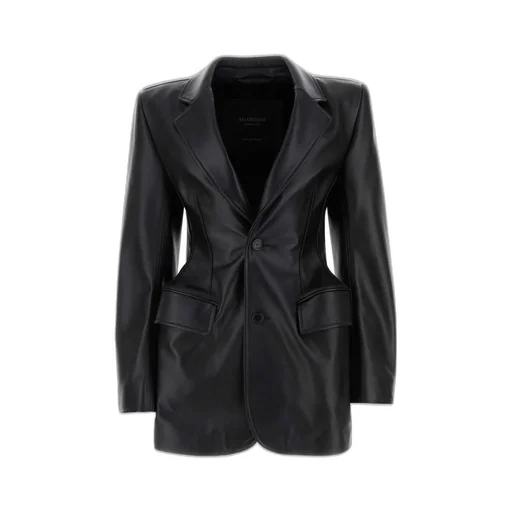 Hourglass Single-Breasted Leather Jacket