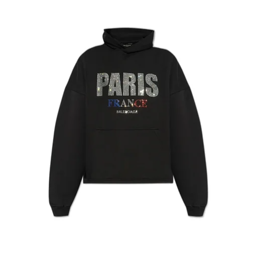 Paris Logo Embellished Hoodie