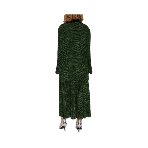 Robe Pleated Double-Sleeved Dress