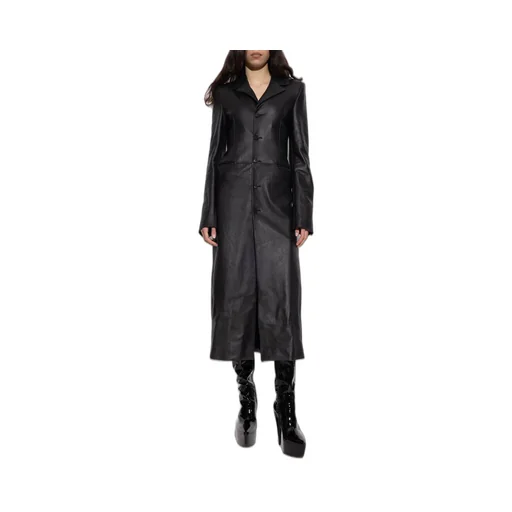 Mid-Length Leather Coat
