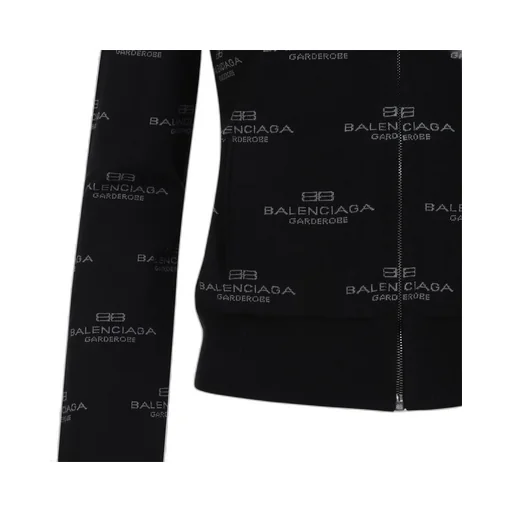 Allover Logo Zipped Knit Cardigan