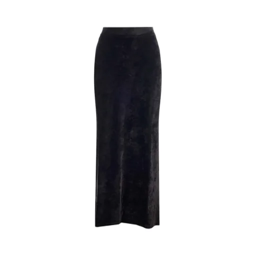 Mid-Waisted Velvet Maxi Skirt