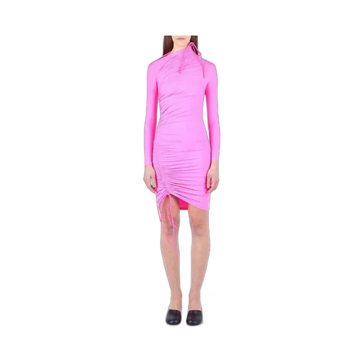 Asymmetric Drawstring Dress