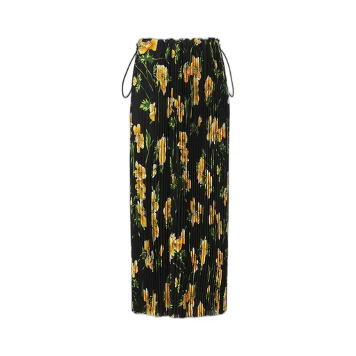 Floral Printed Ruched Waist Skirt