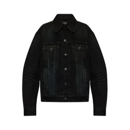 Collared Button-Up Denim Jacket