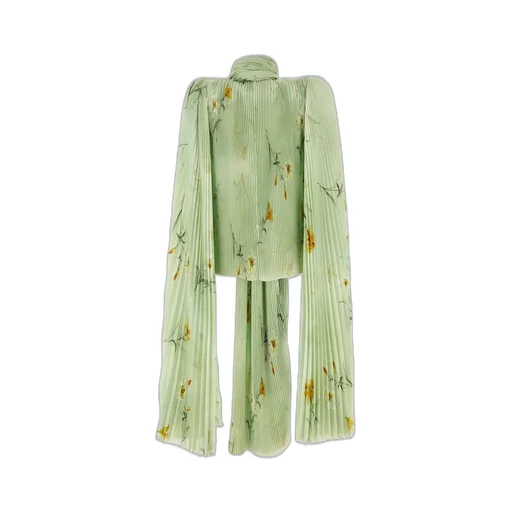 Floral Printed Pleated Blouse Top