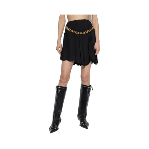 Pleated Chain Detailed Skirt