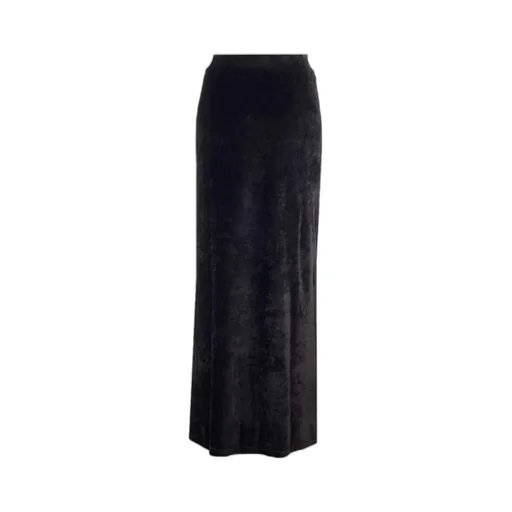Mid-Waisted Velvet Maxi Skirt
