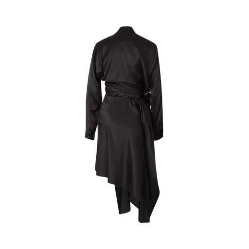 Draped Asymmetric Midi Dress