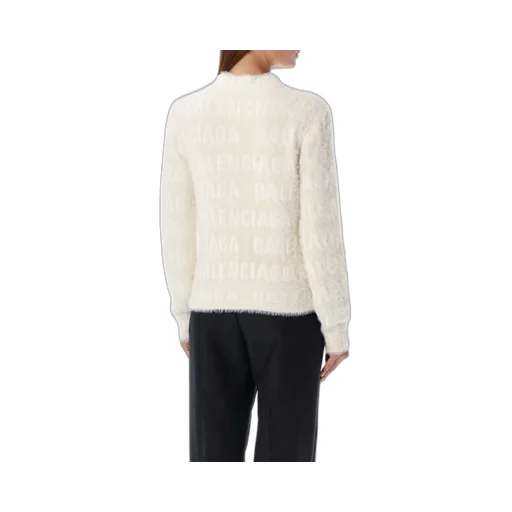 Allover Logo Furry Fitted Sweater