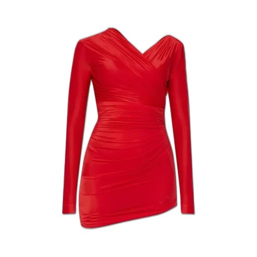 Long-Sleeve Gathered Dress