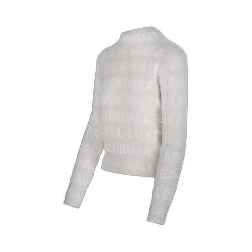 Allover Logo Furry Fitted Sweater