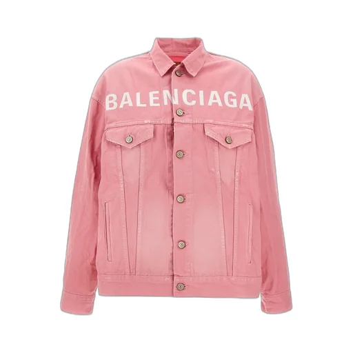 Logo Printed Distressed Denim Jacket