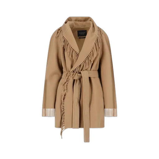 Belted Fringed Coat