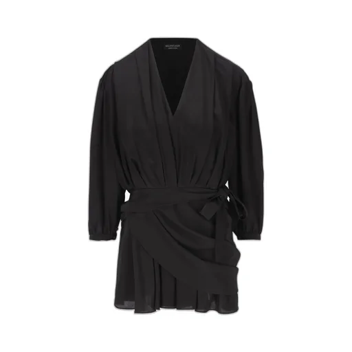 Tie Detailed Draped Dress