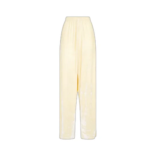 Velvet-Effect Elastic Waist Trousers