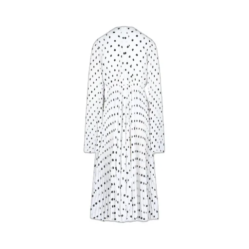 Polka Dots Printed Pleated Dress