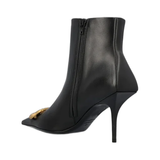 Logo Plaque Pointed-Toe Ankle Boots