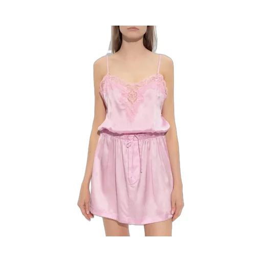 Lace Trim Spaghetti Strap Mini Dress