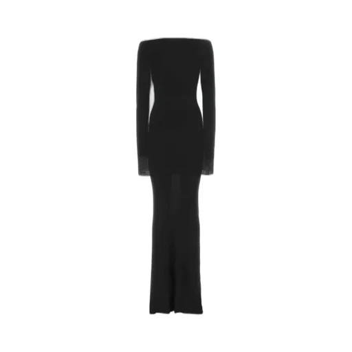 Off-Shoulder Long-Sleeved Maxi Dress