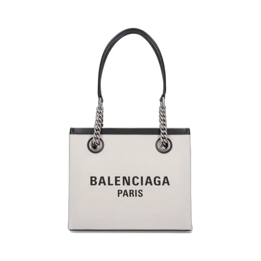 Paris Logo Printed Squared Small Tote Bag