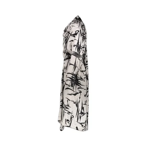 All-Over Patterned Long-Sleeved Dress