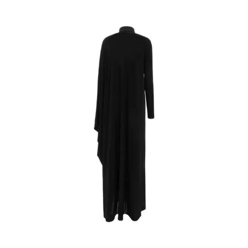 Drape Panel Asymmetric Long Dress