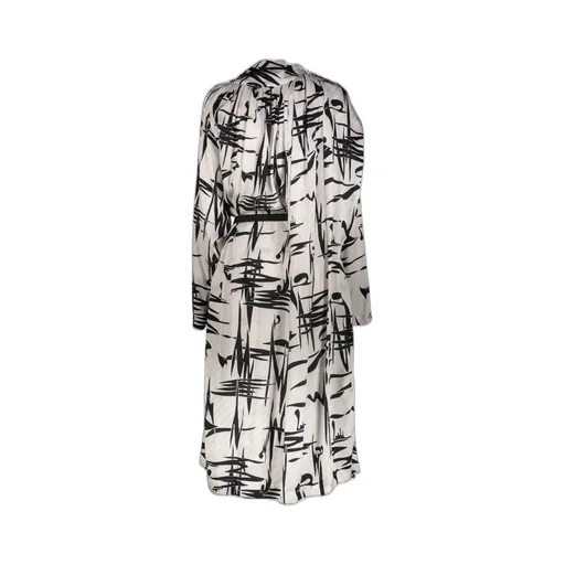 All-Over Patterned Long-Sleeved Dress