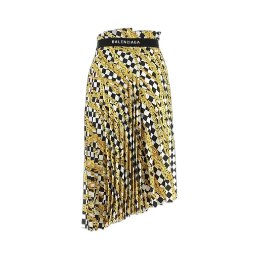 Pleated Printed Skirt