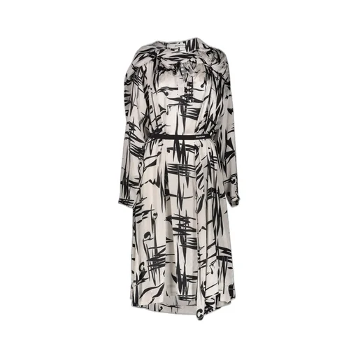 All-Over Patterned Long-Sleeved Dress