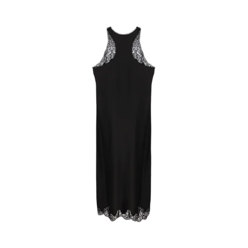 Lace Trimmed Sleeveless Dress