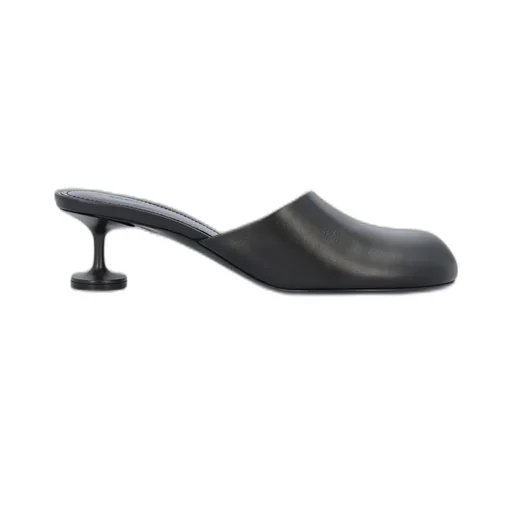 Lady Round Toe Heeled Mules