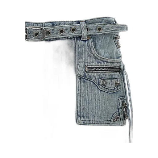 Cagole Mini Denim Skirt