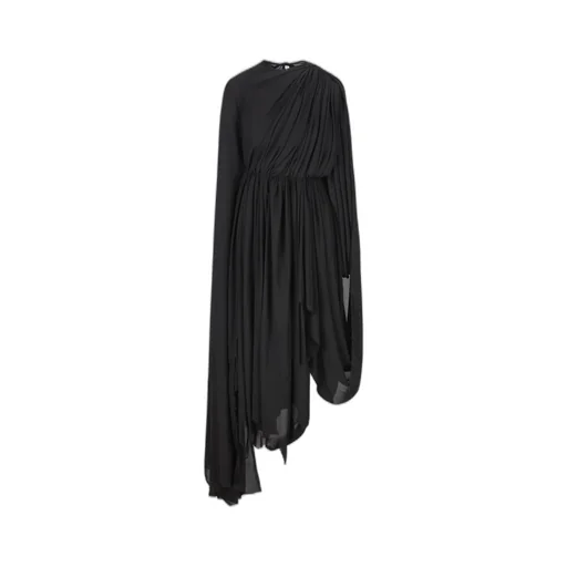 Pleated Asymmetric Dress