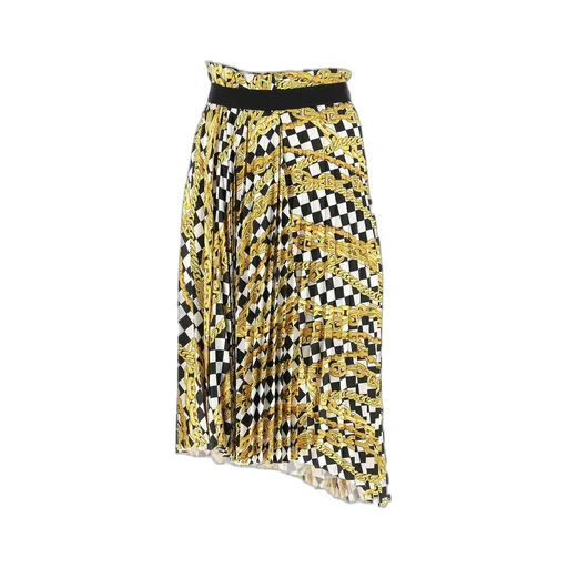 Pleated Printed Skirt