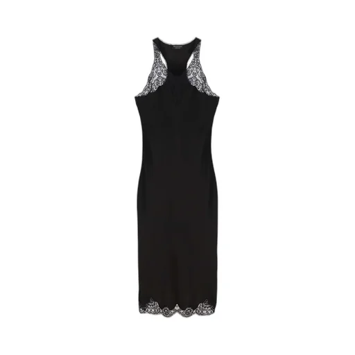 Lace Trimmed Sleeveless Dress