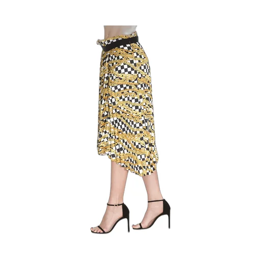 Pleated Printed Skirt