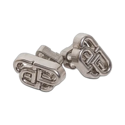 Logo Engraved Monogram Stud Earrings