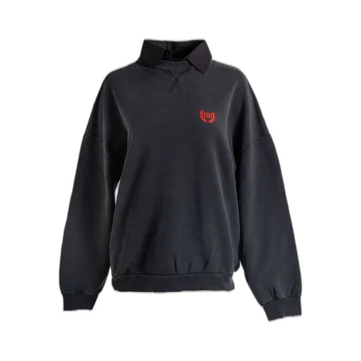Bb Logo Embroidered Distressed Sweatshirt