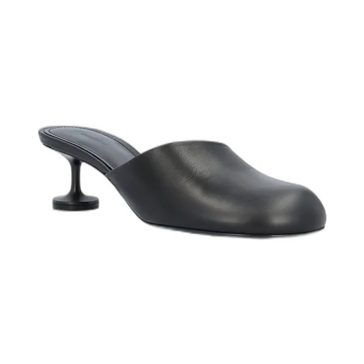 Lady Round Toe Heeled Mules