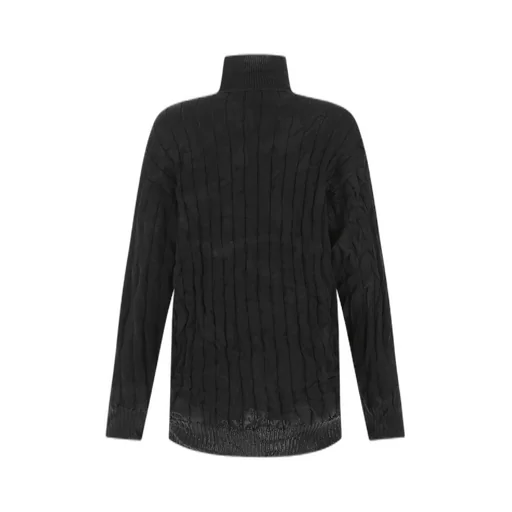 Creased Turtleneck Knit Jumper