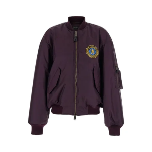 Logo Patch Zip-Up Bomber Jacket