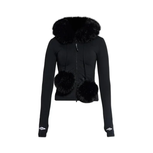 Fluffy Zip-Up Hooded Jacket