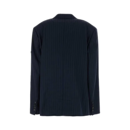 Pinstriped Single-Breasted Blazer