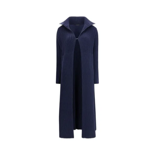 Ribbed-Knit Long Cardigan
