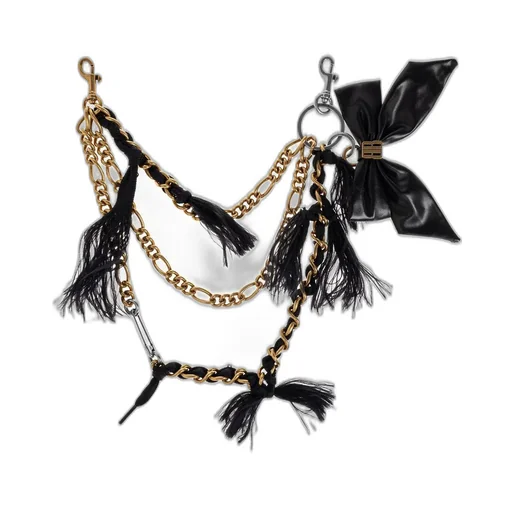 Bow Detailed Chain Bag Charm