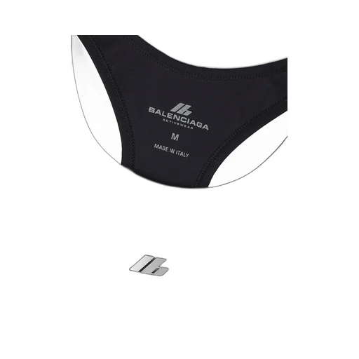 Reflective Logo Print Round-Neck Sport Bra